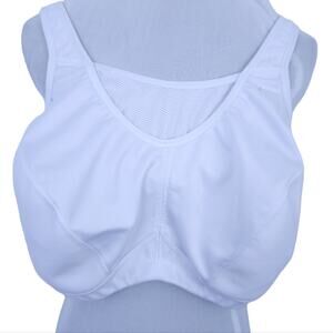 Glamorise No Bounce Wirefree 50C Sports Bra White Excellent Condition Neutral